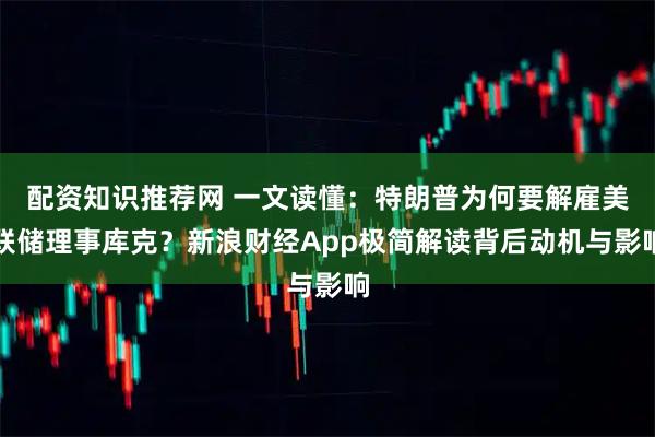 配资知识推荐网 一文读懂：特朗普为何要解雇美联储理事库克？新浪财经App极简解读背后动机与影响